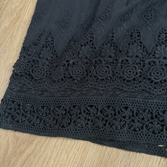 LoveShackFancy Beth Maxi Dress black size L large black cotton sheer voile shirt - Picture 9 of 16